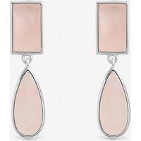 Inicio Women's Sterling Silver Plated Rose Faceted Double Drop Earrings