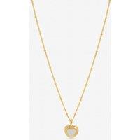 Inicio Women's Gold Plated Mother of Pearl Heart Pendant - Gift Pouch