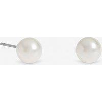 Jon Richard Women's Silver Plated Small White Pearl Stud Earrings