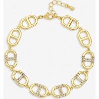 Jon Richard Women's Gold Plated & Crystal Link Bracelet