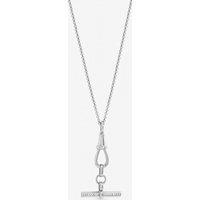 Jon Richard Women's Silver Plated Pave T Bar Necklace