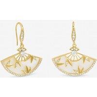 Jon Richard Women's Gold Plated Mother of Pearl Fan Earrings