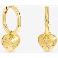 Jon Richard Women's Gold Plated Satin Heart Earrings
