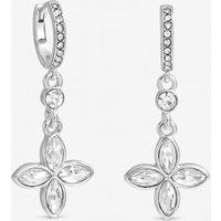 Jon Richard Women's Silver Plated & Crystal Clover Earrings