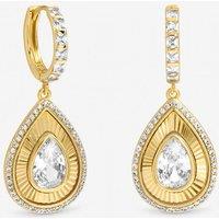 Jon Richard Women's Gold Plated & Diamond Cut Peardrop Earrings