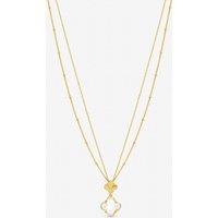 Jon Richard Women's Gold Polished & Crystal Clover Pendant