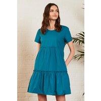 Nomads Clothing Women's Cotton Poplin Gathered Tunic Dress in Teal | Size: 8