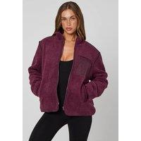 Urban Bliss Women's Fleece Jacket in Burgundy | Size: 16