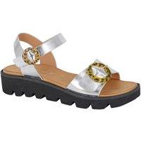 Cipriata Women's Mimi Wedge Sandals in Silver | Size: 3
