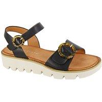 Cipriata Women's Mimi Wedge Sandals in Black | Size: 7