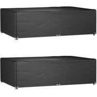 Berkfield Home Garden Furniture Covers 2 pcs 12 Eyelets 227x152x65 cm Rectangular in Black | Size: 227 x 152 x 65 cm