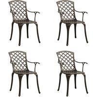 Berkfield Home Garden Chairs 4 pcs Cast Aluminium Bronze in Brown