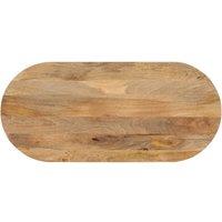 Berkfield Home Table Top 100x50x2.5 cm Oval Solid Wood Mango in Brown