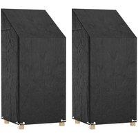 Berkfield Home Garden Chair Covers 2 pcs 8 Eyelets 65x65x110/150 cm Polyethylene in Black