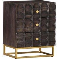 Berkfield Home Bed Cabinet Black 40x30x50 cm Solid Mango Wood | Size: 40 x 30 x 50 cm