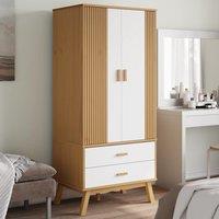 Berkfield Home Wardrobe OLDEN White & Brown 76.5x53x172 cm Solid Wood Pine