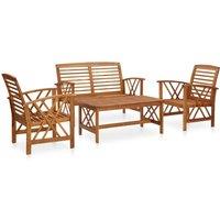 Berkfield Home 4 Piece Garden Lounge Set Solid Acacia Wood in Brown