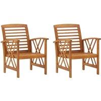 Berkfield Home Garden Chairs 2 pcs Solid Acacia Wood in Brown