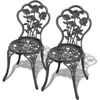Berkfield Home Bistro Chairs 2 pcs Cast Aluminium Green