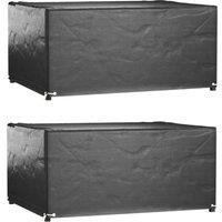Berkfield Home Garden Furniture Covers 2 pcs 8 Eyelets 160x120x75 cm Rectangular in Black | Size: 160 x 120 x 75 cm