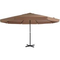 Berkfield Home Outdoor Parasol with Aluminium Pole 500 cm Taupe in Beige