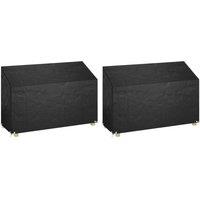Berkfield Home Garden Bench Covers 2 pcs 8 Eyelets 190x70x70/88 cm Polyethylene in Black