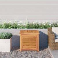 Berkfield Home Garden Storage Box with Bag 60x50x58 cm Solid Wood Teak in Brown | Size: 60 x 50 x 58 cm