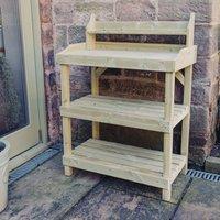 Churnet Valley Garden Furniture Ltd Sprout & Sow Potting Table - L49 x W84 x H113 cm in Light Tan