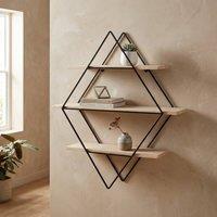 Garden Greatness Brixton 3 Tier Rhombus Wall Shelf in Black