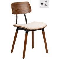 Nordlys Set of 2 Modern Wooden Dining Room Chairs in White