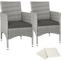 tectake Garden Chairs Set Of 2 Nantes in Light Grey | Size: 2 Seater