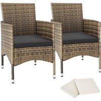 tectake Garden Chairs Set Of 2 Nantes in Dark Grey | Size: 2 Seater