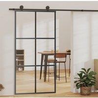 Berkfield Home Sliding Door ESG Glass & Aluminium 102x205 cm Black