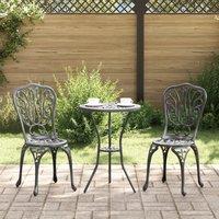 Berkfield Home 3-Piece Garden Bistro Set in Black Cast Aluminum