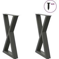 Berkfield Home Dining Table Legs 2 pcs Anthracite 60x(72-73.3) cm Steel