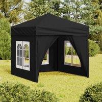Berkfield Home Folding Party Tent with Sidewalls Black 2x2 m