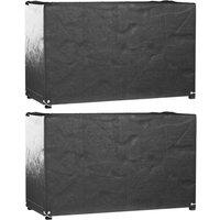 Berkfield Home Garden Furniture Covers 2 pcs 8 Eyelets 170x94x70 cm Rectangular in Black | Size: 170 x 94 x 70 cm