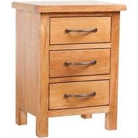 Berkfield Home Nightstand with 3 Drawers 40x30x54 cm Solid Oak Wood in Brown | Size: 40 x 30 x 54 cm