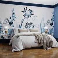 Superfresco Easy Flower Press Blue Print To Order 3m x 2.8m Mural