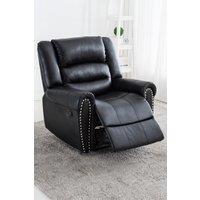 More4Homes Denver Bonded Leather Manual Recliner Stud Sofa Home Lounge Chair in Black