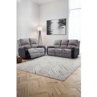 More4Homes Postana Electric Recliner Jumbo Cord 2+3 Seater Sofa Set in Grey