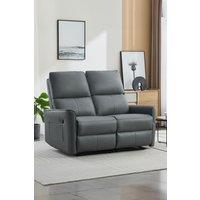 More4Homes Madrid 2 Seater Manual Air Leather Recliner Sofa in Grey