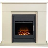 Adam Fires & Fireplaces Adam Lomond Fireplace in Pure White & Alta Electric Fire, 39 Inch in Black