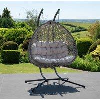 Artemis Home Alston Double Garden Hanging Egg Chair in Light Grey