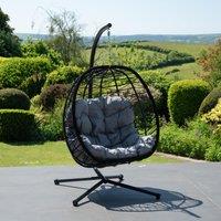 Artemis Home Hebden Garden Hanging Egg Chair in Dark Grey