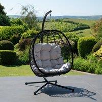Artemis Home Hebden Garden Hanging Egg Chair in Light Grey