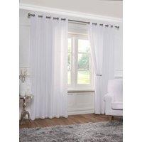 New Edge Blinds Voile Lined Eyelet Voile Curtains in White | Size: 168 cm width x 229 cm drop