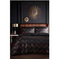 Laurence Llewelyn-Bowen 'Cocktail' Geometric Jacquard Duvet Cover Set in Black | Size: Super King