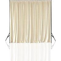 Neel Blue 3x3 Metres Curtain Backdrop, Polyester Fabric Drapes in Ivory | Size: 300 cm