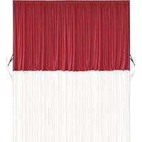 Neel Blue 3x3 Metres Curtain Backdrop, Polyester Fabric Drapes in Red | Size: 300 cm